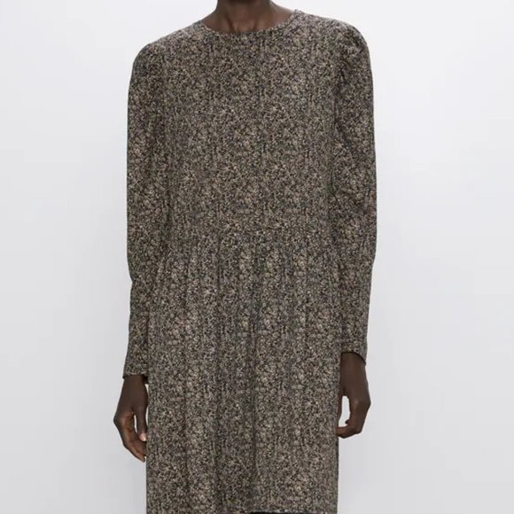 zara flowy printed dress
